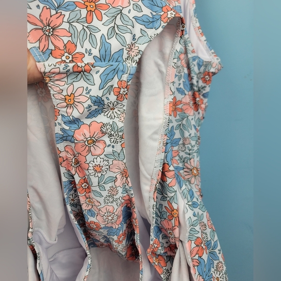 Eomenie One Piece Swimdress Swimsuits Tummy Control Orange Floral Print Size 22W - Picture 9 of 16